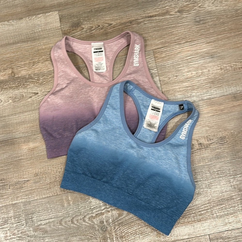 Gymshark sports bras size small gently used. Both for 10